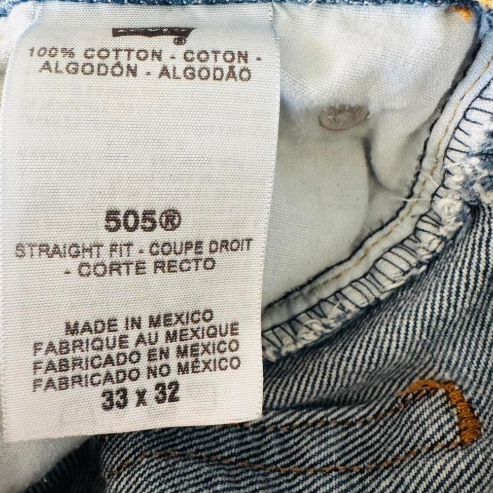 Levi's 505 Men's Straight Fit Jeans Dark Wash Blue Denim Classic Sz 33x32 - Picture 5 of 5